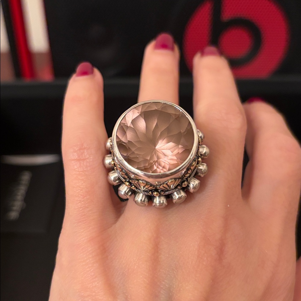 Mars&Valentine imperial sterling art deco fan quartz statement cocktail ring - Picture 2 of 16